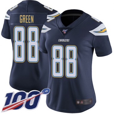 Los Angeles Chargers NFL Football Virgil Green Navy Blue Jersey Women Limited  #88 Home 100th Season Vapor Untouchable->los angeles chargers->NFL Jersey
